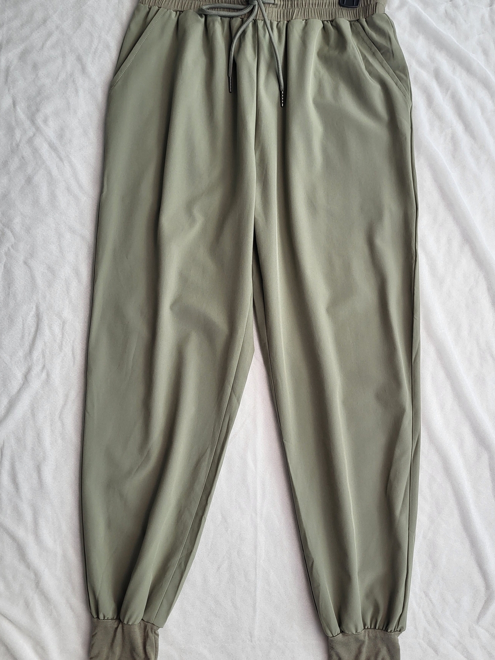 Women's Olive Drawstring Jogger Pants, Size S
